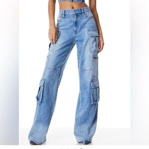 Alice + Olivia Blue Straight Leg Jeans